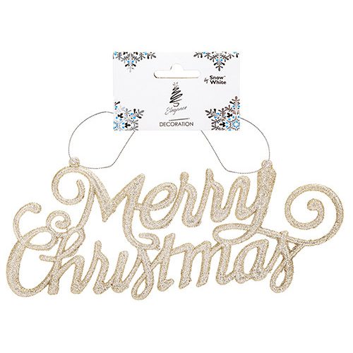 Merry Christmas felirat 25*10,5cm pezsgő