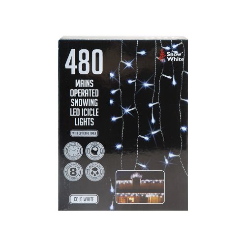 360 LED-es hideg fehér jégcsapfüggöny világítás