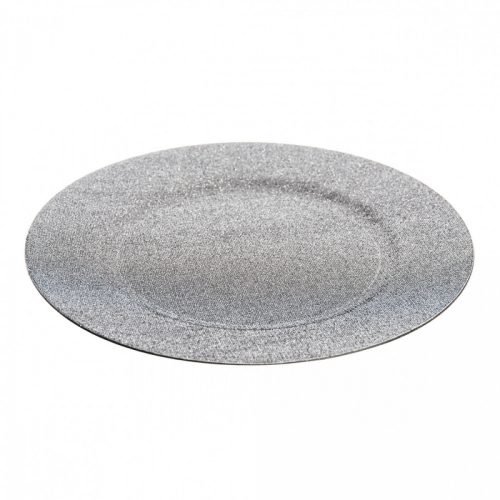 Dísztányér textil silver