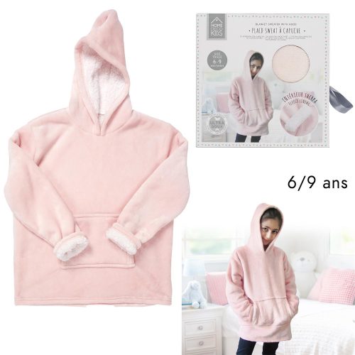 Rózsaszín gyermek Hoodie 6-9 éves korosztálynak