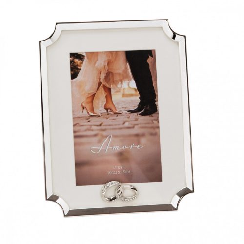 Képkeret ezüstözött Crystal rings 10*15cm