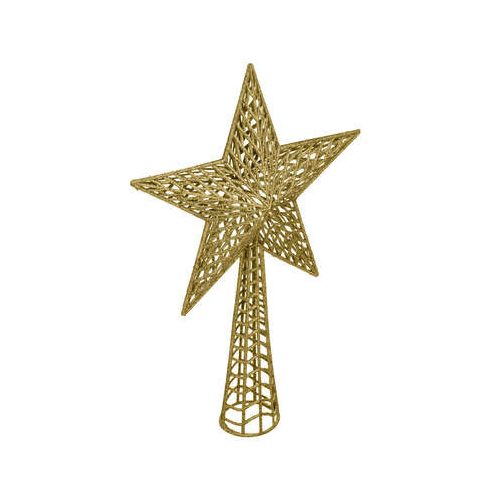 Glitter csúcsdísz Star arany 38cm