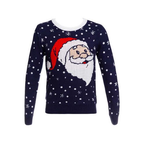 Vicces férfi karácsonyi kék pulcsi L-XL