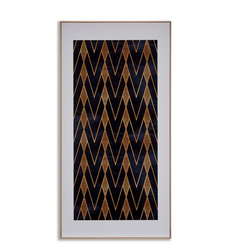 Falikép Geometrico fekete-arany 120*60cm
