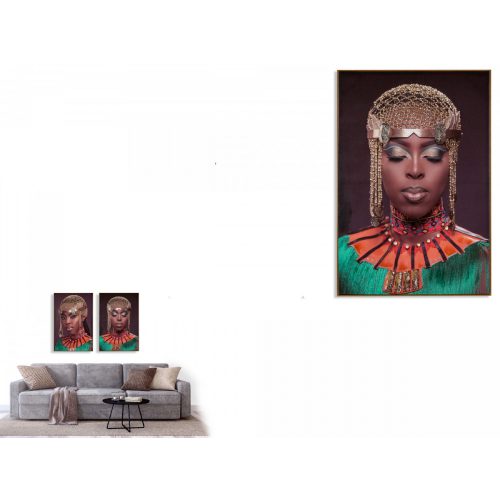 Falikép African Woman zárt szemmel 120*80cm