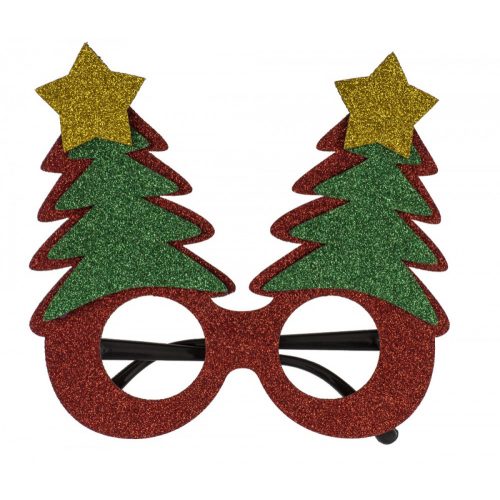 Karácsonyi szemüveg karácsonyfa arany csillag