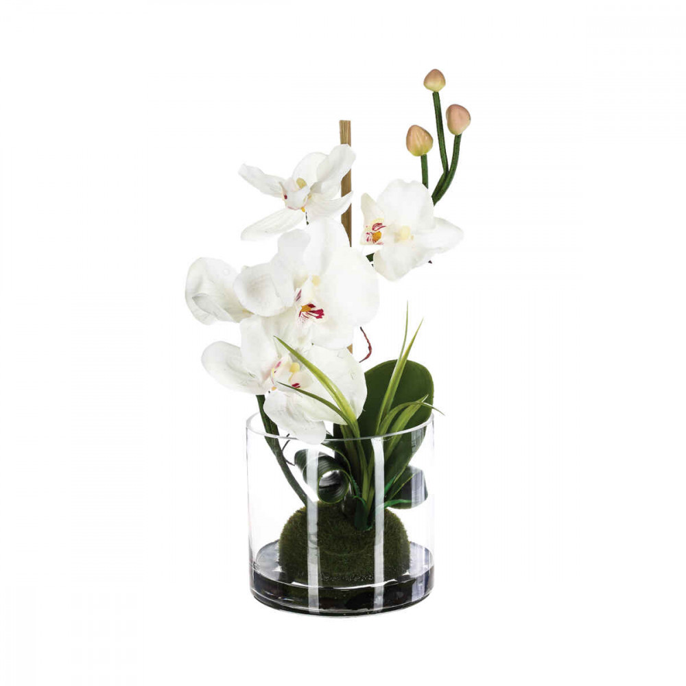 Virág dekoráció kompozíció fehér 33cm